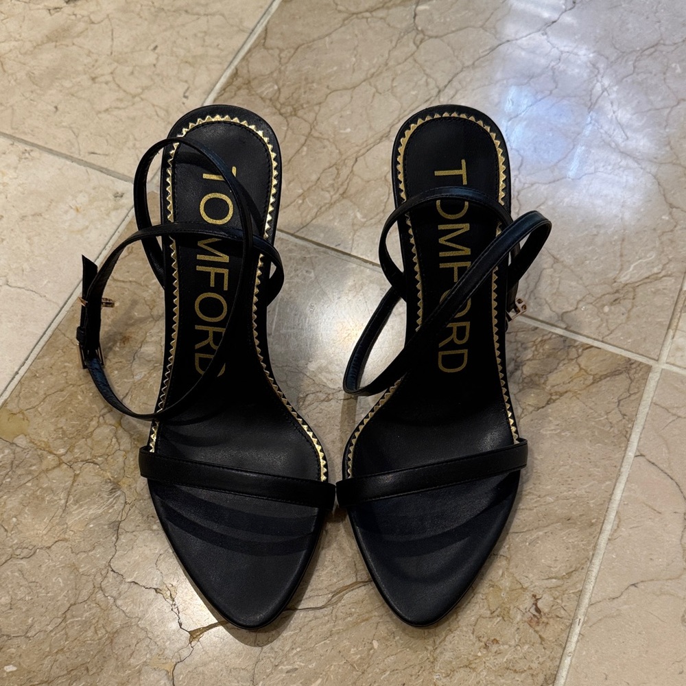 Tom Ford Black Strappy Heels